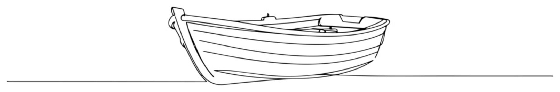 rowboat line art drawing