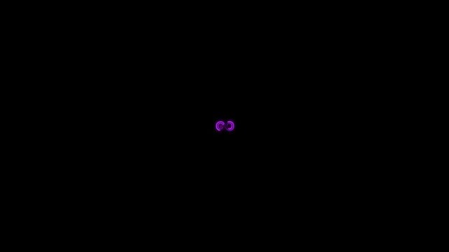 Number three animation with blue neon glow. Number three digital numeral display indicator. Number three technology interface graphic on black background.
