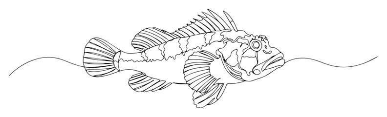 scorpionfish simple sketch monoline © Wieslaw