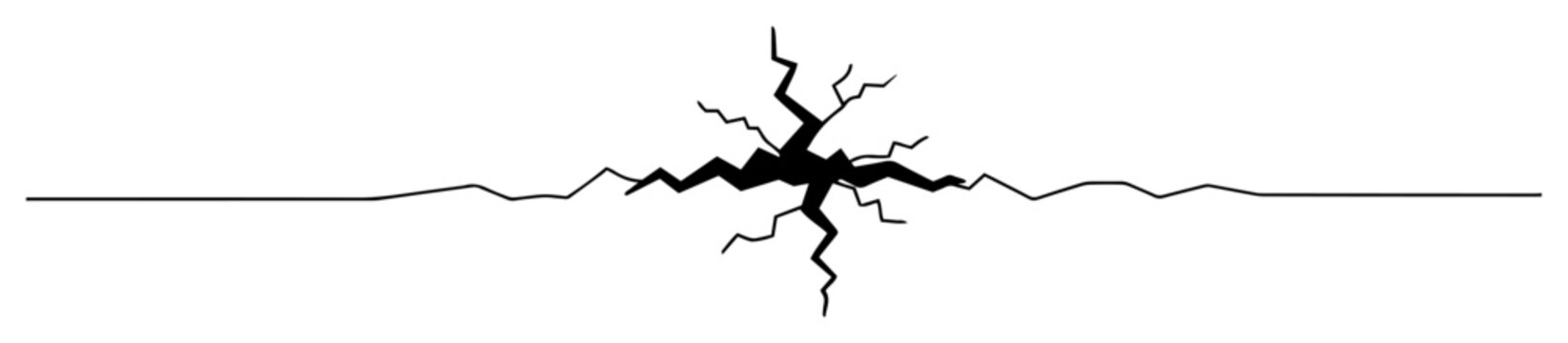 earth crack simple sketch monoline