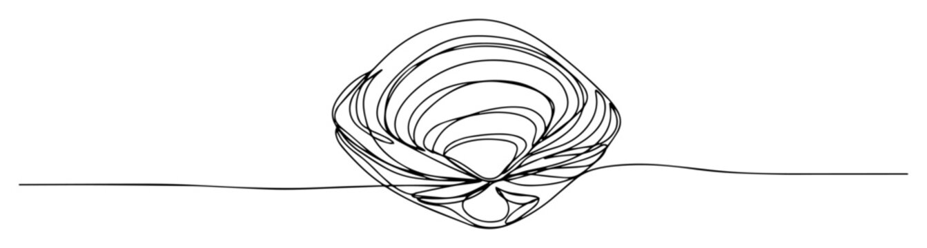 clam shell simple sketch monoline