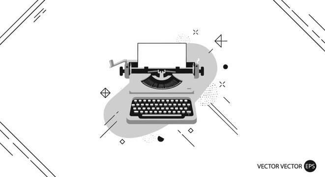 Vintage typewriter with blank paper