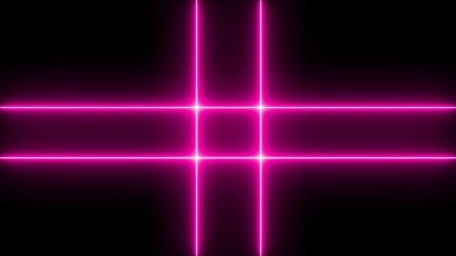 Red neon lights digital animation, Rectangular Fire effect Animation. Fire Flame Gradually Appearing in A rectangle Frame. Glowing neon line light Black Background. 4k animated