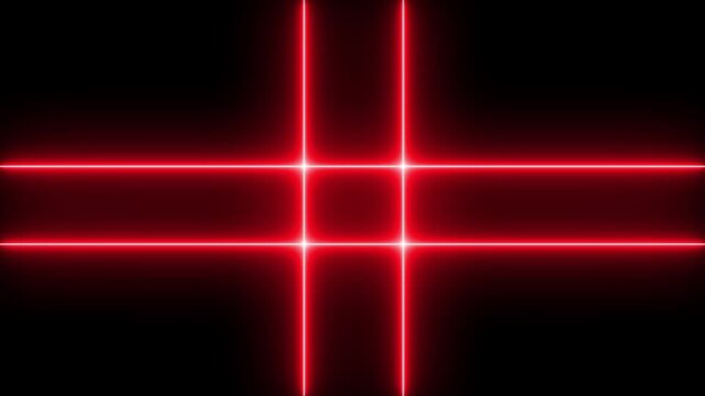 Red neon lights digital animation, Rectangular Fire effect Animation. Fire Flame Gradually Appearing in A rectangle Frame. Glowing neon line light Black Background. 4k animated