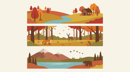 Obraz premium Scenic landscapes with animals and nature.