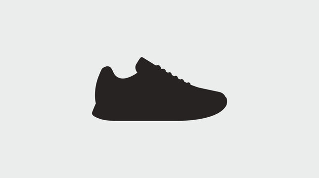 A black silhouette of a sneaker.