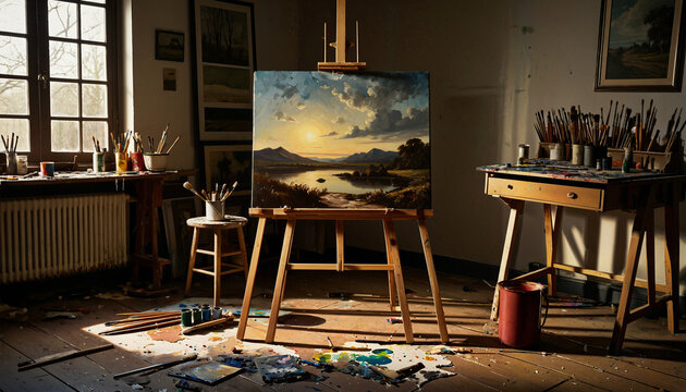 The painter worked until dawn to finish his painting
