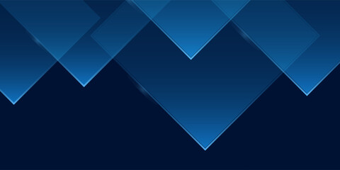 Fototapeta premium Modern abstract technology square shapes in navy background, hi-tech banner