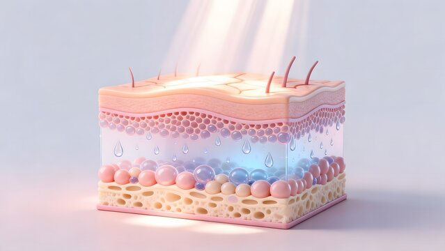 Skin layer structure with moisture