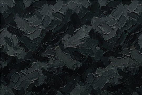 Black Impasto Oil Paint Textured Brush Strokes Abstract Background