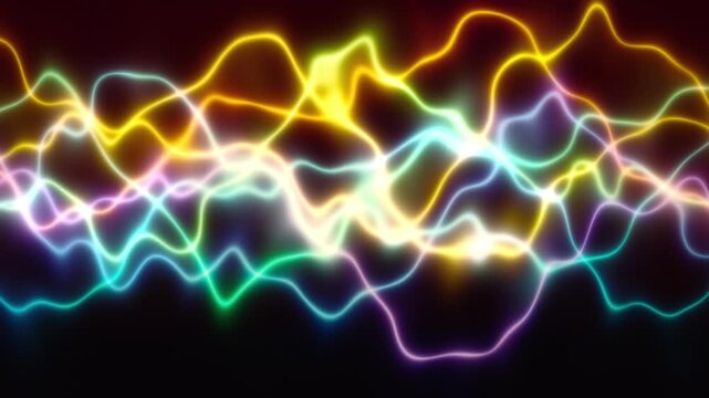 Neon Symphony: Abstract waves of vibrant neon light in a spectrum of colors create a mesmerizing visual dance, evoking a sense of energy and digital art.