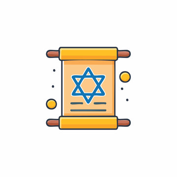Torah Scroll with Star of David Icon