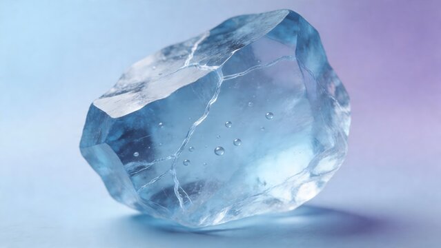 Blue crystal with internal bubbles