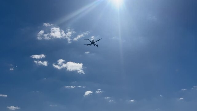 A large Ukrainian bomber UAV during flight