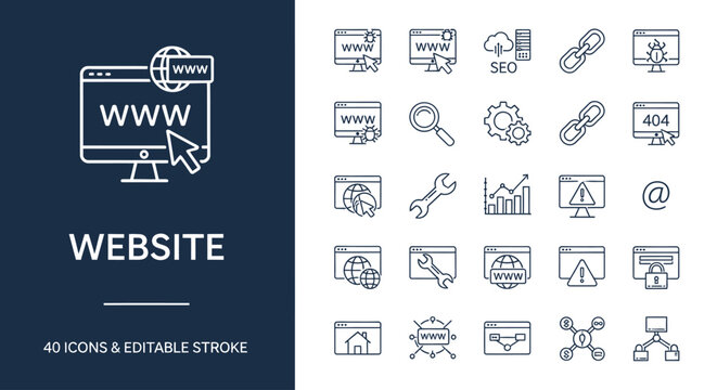 Collection of Web Design and Development Icons for Websites and Digital Projects
