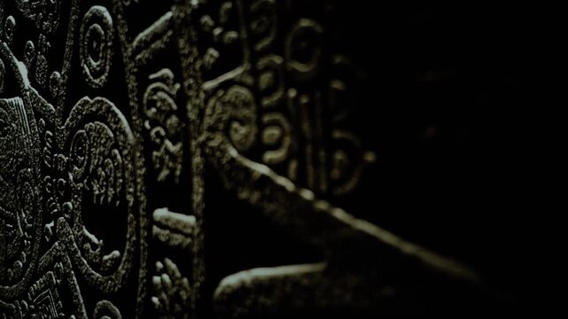 Mayan Calendar close up in the Dark