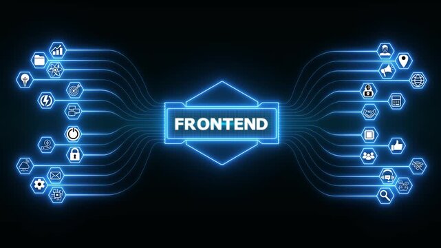 Enterprise user interface dashboard powered by Frontend system with secure interaction monitoring and advanced digital business technology concept.