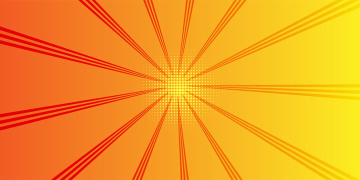 Abstract Comic Style Sunburst Background with Orange Gradient