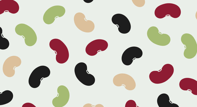 Colorful Bean Pattern Background, Healthy Food Illustration