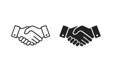 Fototapeta premium Handshake Icon Set in Line and Solid Style Vector Illustration for Business Partnership Agreement Collaboration Trust and Success Representation for Web Design and Corporate Presentations.