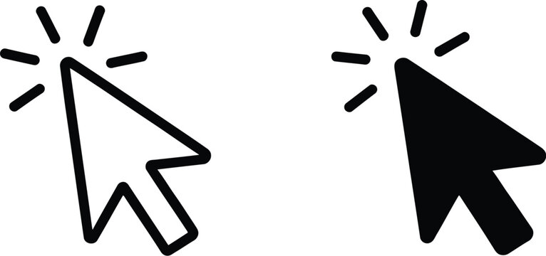Cursor click icon, cursor sign vector illustration with modern flat style for web navigation and digital interface interaction design
