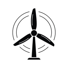 Solid black wind turbine symbol © Sumi