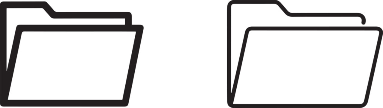 Simple file folder one line art minimal contour design on white background.one line Art icon drawing vector