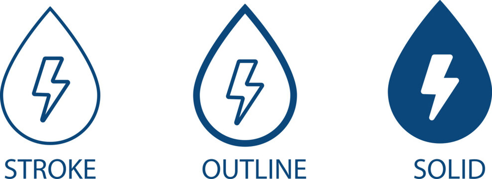 Electricity water drop logos