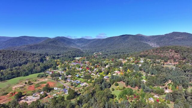 Spectacular aerial footage of Marysville Victoria Australia