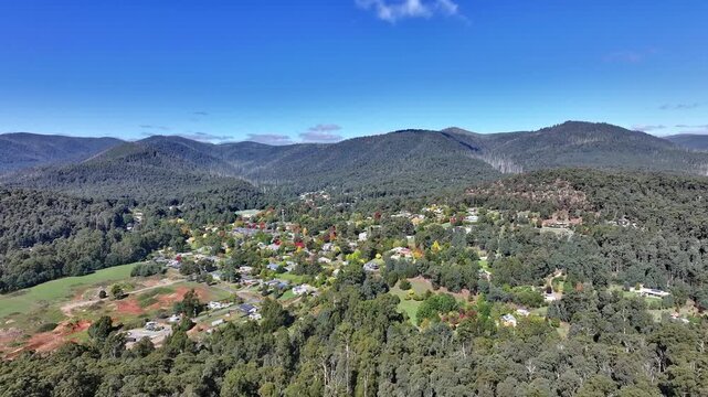 Spectacular aerial footage of Marysville Victoria Australia