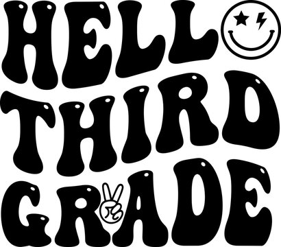 Hello Third Grade Retro Design