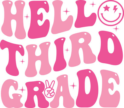 Hello Third Grade Retro Design