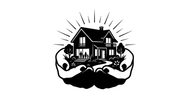 Halloween haunted house with skull and bones pumpkin illustration design