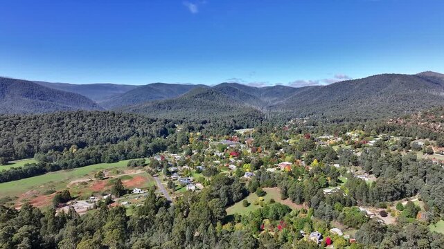 Spectacular aerial footage of Marysville Victoria Australia