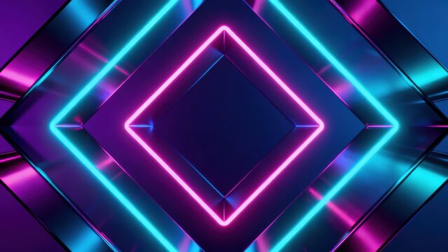 Neon geometric light pattern