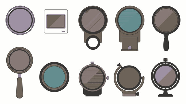 10 Gemological Refractometer Polarizing Filters Vector Illustrations � Professional Jewelry Testing Vectors