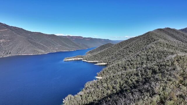 Spectacular aerial footage of Talbingo Dam NSW Australia