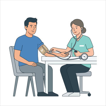 Doctor Checking Patient Blood Pressure