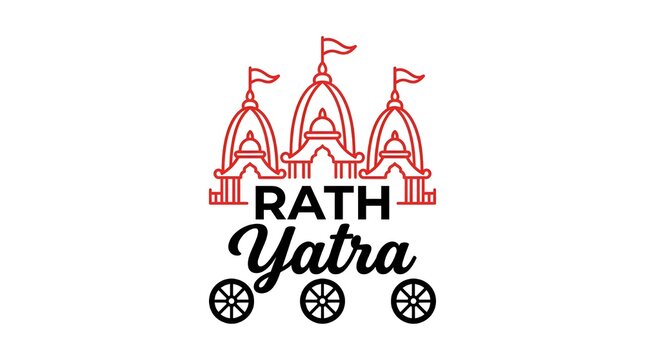 Rath Yatra celebration of Lord Jagannath Puri, Rathyatra Festival, Poster, Banner, Logo, Mnemonic, Graphic, Concept, Template, Design, Icon, Unit, Label, Greeting, Card, Website, Outline drawing