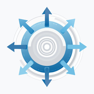 Abstract Circular Diagram with Outward Arrows