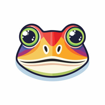 Colorful Frog Face Illustration