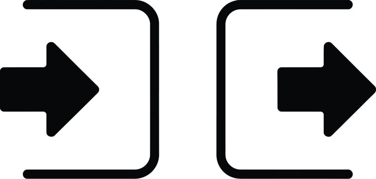 Exit and enter icon vector illustration with modern flat style for login navigation, door access, and application interface actions