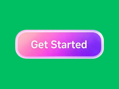 Blue submit button icon 3D web UI design on white background