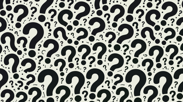 Black Question Marks and Dots Pattern on Cream Background vector illustration