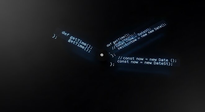 Closeup of computer code on a dark background with glowing text