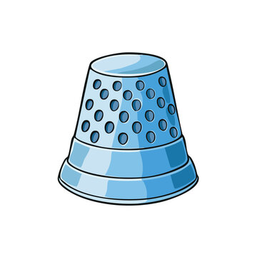 Blue Metal Thimble for Sewing and Crafting Protective Finger Tool