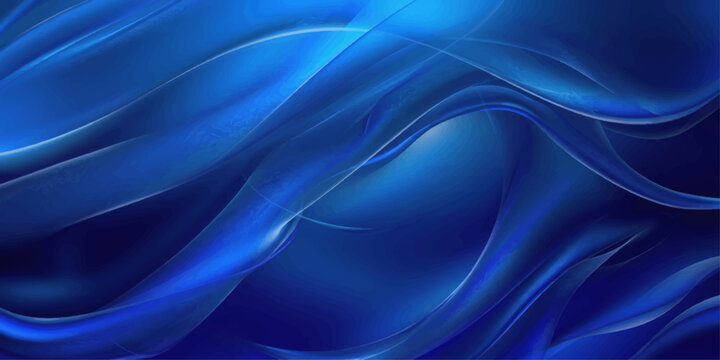 A smooth blue satin fabric background featuring soft flowing waves and a gentle liquid motion texture perfect for an elegant textile wallpaper design