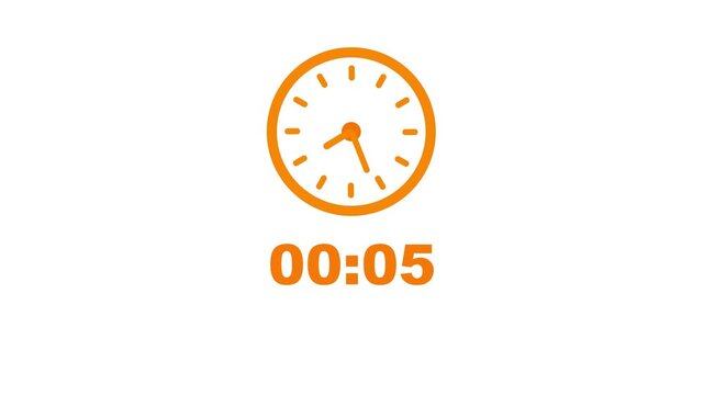 59 minutes clock countdown timer 4k animation coral color on a white background.