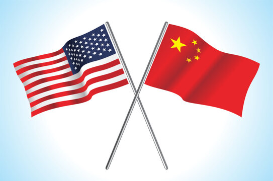 Flag of China and USA, Vector