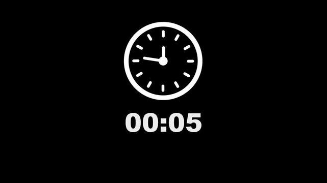 countdown timer with alpha channel, 33 minutes on transparent background. 4K Video